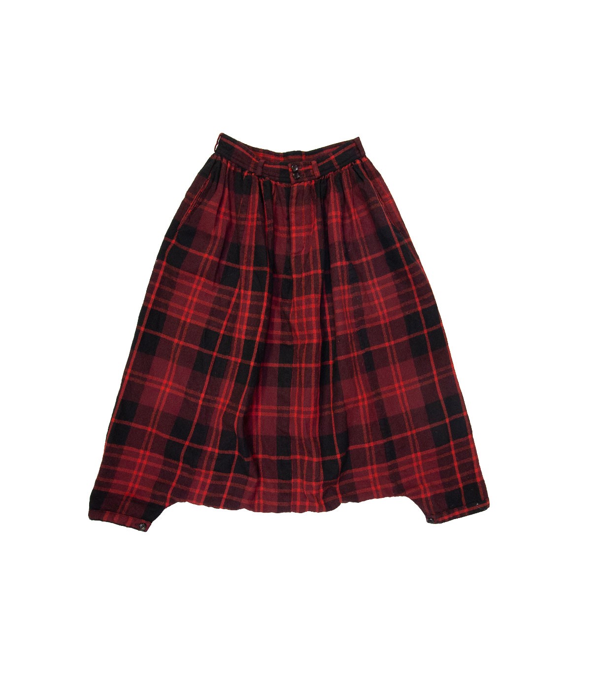 COMME des GARÇONS tartan pleated harem pants - Front