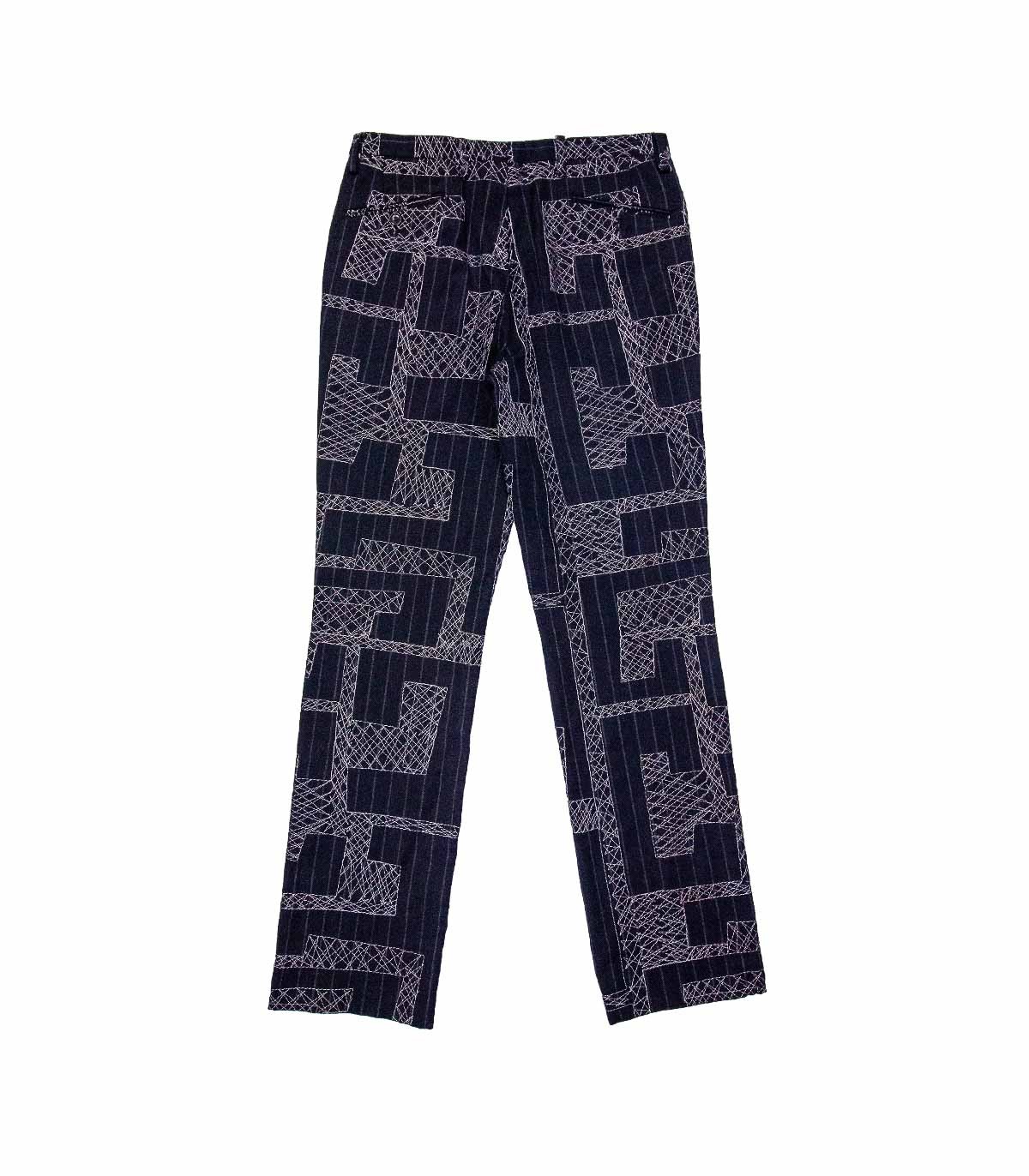 Striped and embroidery trousers KENZO - circa 1990s - Taille L