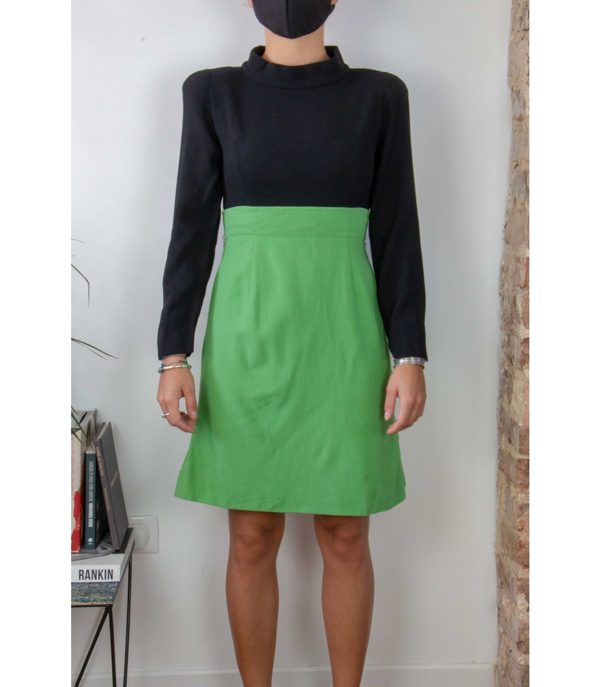 Robe bicolore multimatière