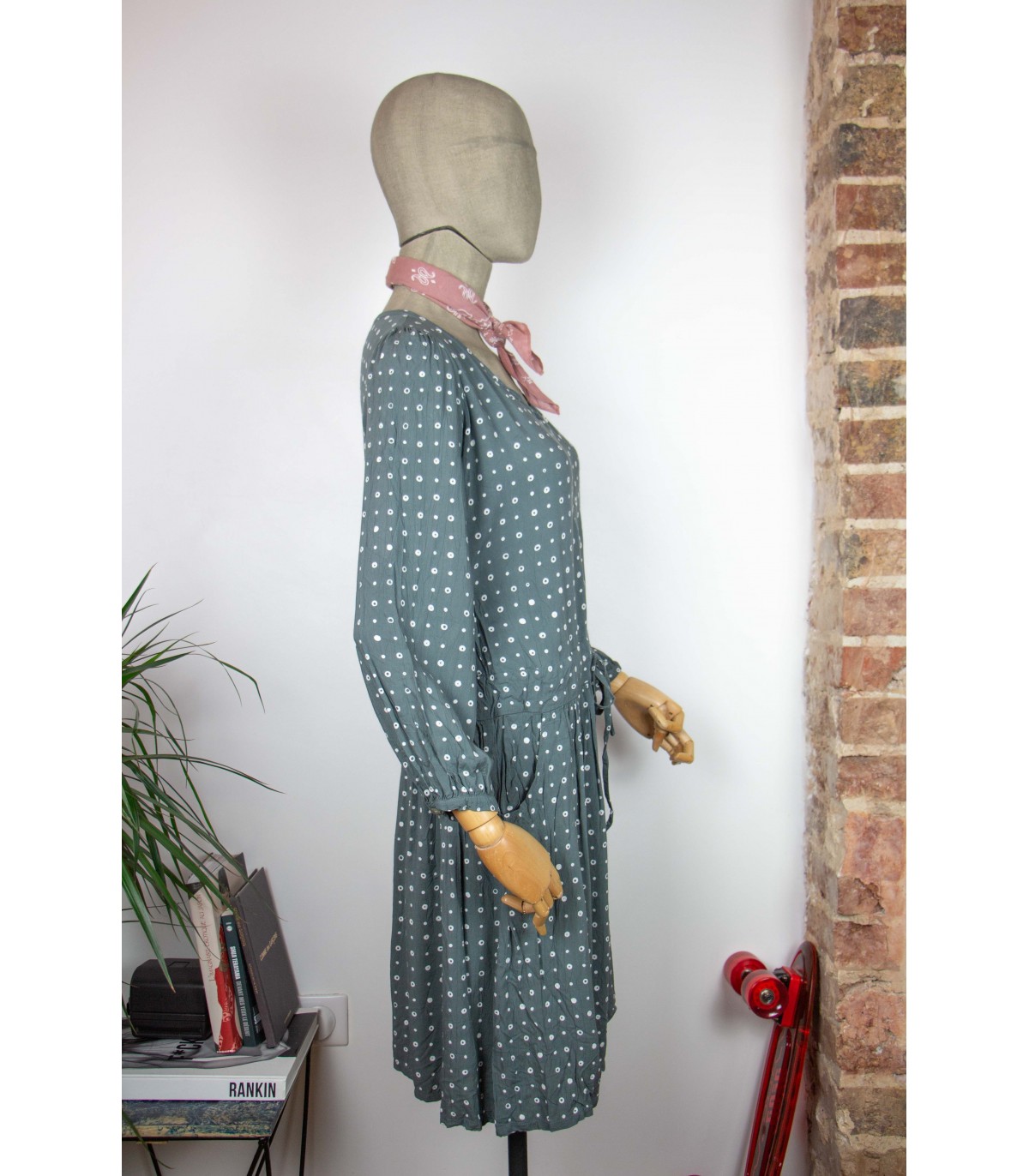Robe à pois à manches longues - Taille L